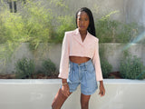 Load image into Gallery viewer, 1/1 BABY PINK CROPPED BLAZER