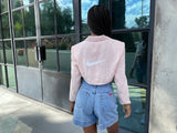 Load image into Gallery viewer, 1/1 BABY PINK CROPPED BLAZER