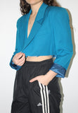 Load image into Gallery viewer, 1/1 ADIDAS TURQUOISE CROPPED BLAZER