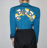 Load image into Gallery viewer, 1/1 ADIDAS TURQUOISE CROPPED BLAZER