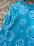 Load image into Gallery viewer, 1/1 AQUA BLUE SMILEY CREWNECK